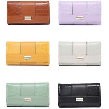 Ladies Croc Design Faux Leather Purse Notes Credit Card Coins Wallet