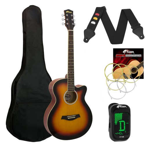 Tiger sunburst acoustic - acoustic, guitar