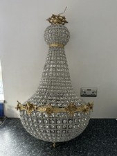 Glass Gilt Brass Bag Lady Chandelier Empire Style Large Hanging Lighting