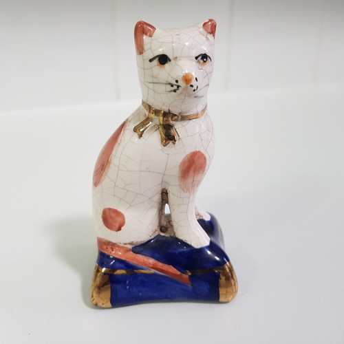 Ceramic cat figurine cobalt - figurine,