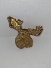 Brass Bull Moose Hunter Hunting Western Cowboy Trophy Vintage Belt Buckle
