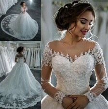 Long Sleeves White Wedding
