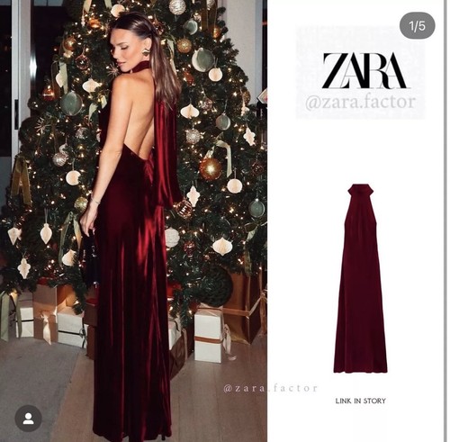 Zara new woman long velvet - zara,