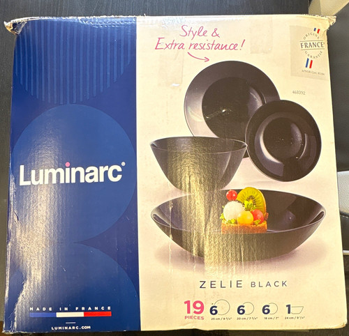 Luminarc zelie black 19pc - luminarc,