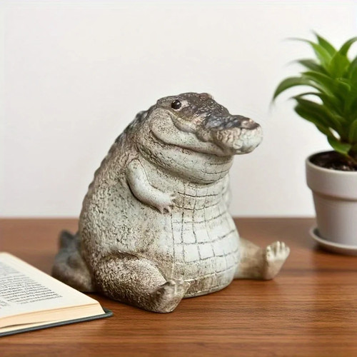 Cute crocodile resin figurine - cute,