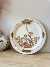 Vintage Teddy Bears Picnic Plate Hand Painted EIT English Ironware Tableware
