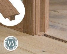 Solid Oak Door Threshold Profile Strip - Twin T Bar 2700mm (For 15mm Floors)
