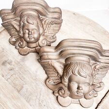 Corbel Shelf Cherub Reclaimed Vtg Putti Angel Terracotta Brocante Rustic Bronze