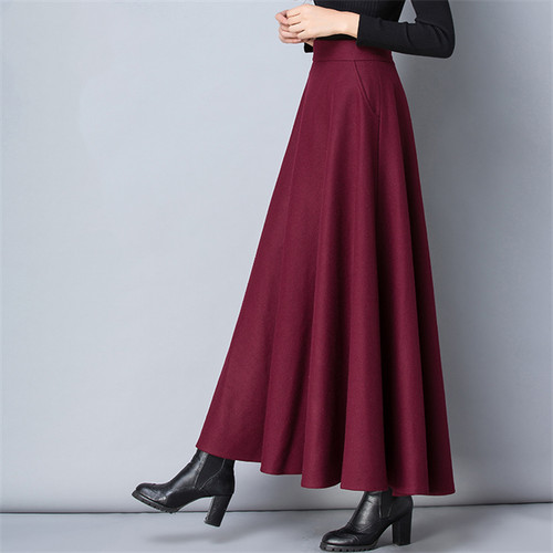 Lady faux wool skirt tartan - wool,