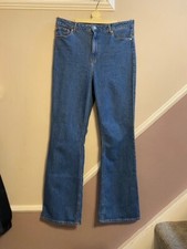 ASOS DESIGN MENS LADIES UNISEX BLUE BOOTLEG JEANS SIZE 34"W, 36" INSIDE LEG