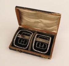 Pair of Georgian silver shoe