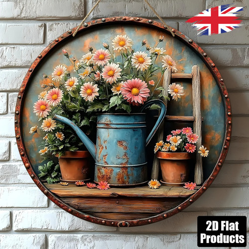 Round wooden garden sign - wooden,