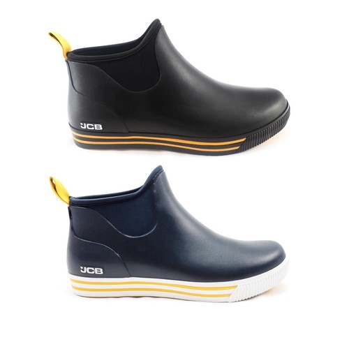 Navy wellies short rubber - &,