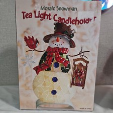 Snowman Tealight Holder Mint