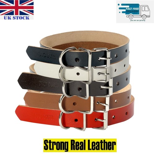 Strong real leather dog collar - real,