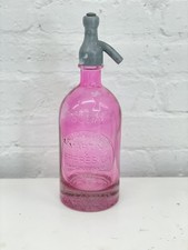 Vintage Pink Siphon Soda Bottle / Martin Freres Cie/ Breweriana Bar MCM