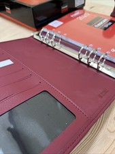 ORGANISER-FINOCAM-SOFT TOUCH BORDEAUX FINISH, FILOFAX A5 SIZE SILVER RINGS BOXED