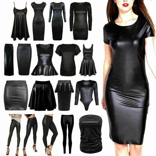 Women black faux leather - black,