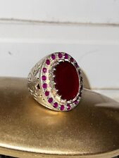 925 sterling silver ring men ruby