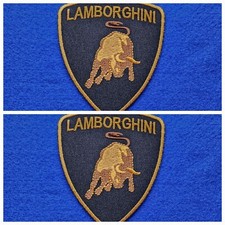 A Pair Of Motor Car Racing Patches Sew / Iron On Badges Lamborghini (b)