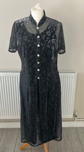 Retro berkertex black maxi - ,