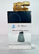 De Beers Table Lighter With Rough Diamond In Blue Ground