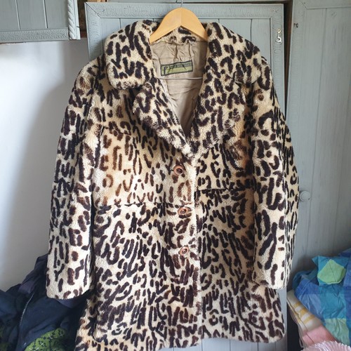 Vtg 60s faux leopard - leopard, print