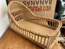 VINTAGE DOLL'S WICKER CRIB BED