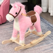 Kids Classic Plush Rocking Horse w/ Moving Mouth Tail Sounds 18-36 Months