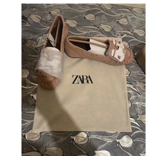 Zara beige leather flats - leather,