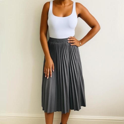 Zara dark grey pleated midi - zara,