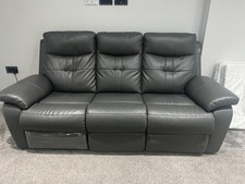 Leather grey electric recliner - grey,