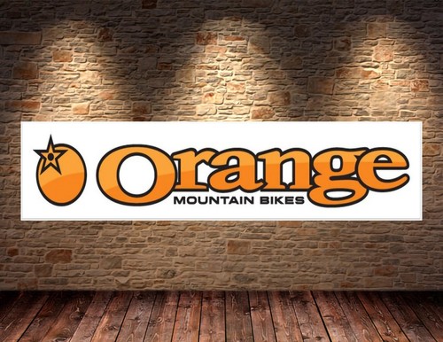 Orange bikes white banner - orange,