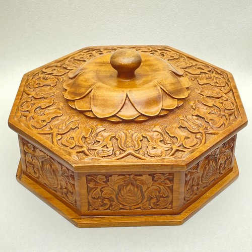 Vintage carved octagonal - carved,