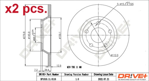 Pcs front brake - disc, rotos