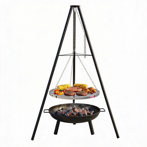 Metal fire pit bbq grill - fire,