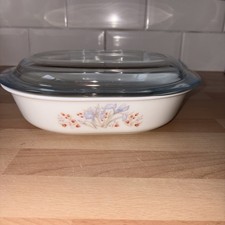Pyrex Blue Iris  Dish With Lid