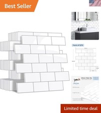 Easy Install Waterproof Pearl White Wall Tiles – 10 Sheets, 3D Geometric Design
