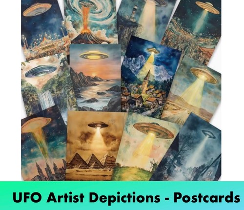 Ufo art postcards - -, set