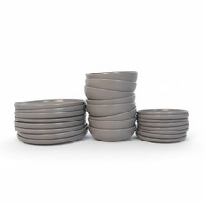 24 Piece Gray Plate Dish Side