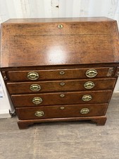 Antique Georgian Oak Bureau Fall Front With Fitted Interior Delivery Available