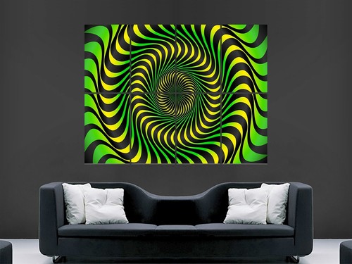Green fractal trippy poster - fractal,