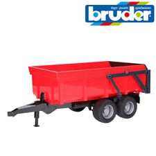 Bruder Toys 02211 Red Twin Axle Tipping Trailer with Opening Tailgate - 1:16