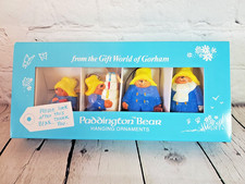 Vtg 1978 Paddington Bear Christmas Ornaments Eden Toys Gorham set of 4 in box
