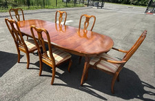 Ethan Allen Country French Dining Table and Six Chairs