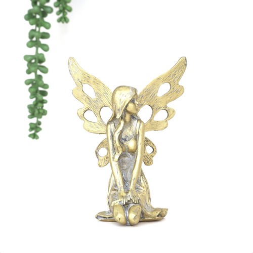 Antique resin fairy with metal - antique,