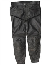CAFE RACER Mens Moto Racer Leather Trousers W40 L34 Black Leather BB04