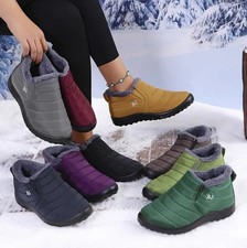 Women’s Winter Ankle Boots Fur Lined Warm Waterproof Snow Shoes UK
