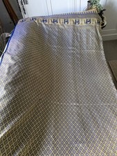 Thai 100% Silk Bed Sofa Throw 96 x 80" Elephant Design Gold & Black