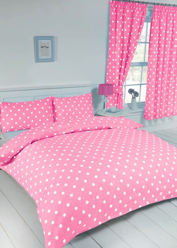Polka dot pink - polka, white